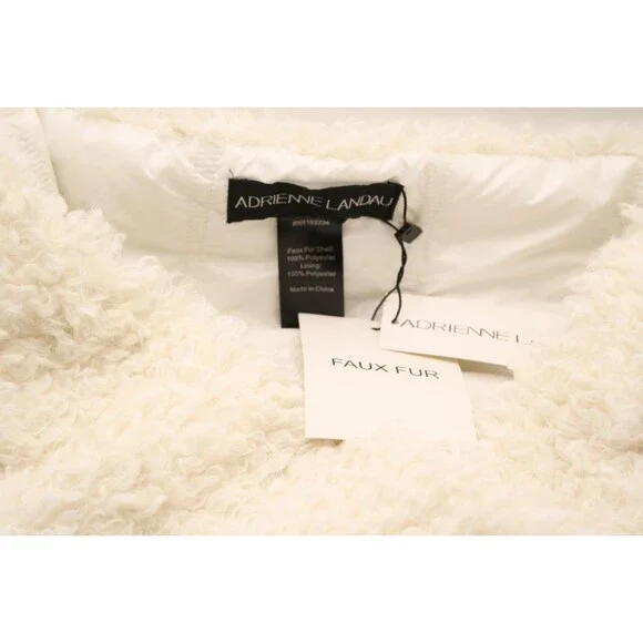 ADRIENNE LANDAU Pull Through Scarf Ivory Shaggy Faux Fur Sheepskin Womens OS - Picture 3 of 5